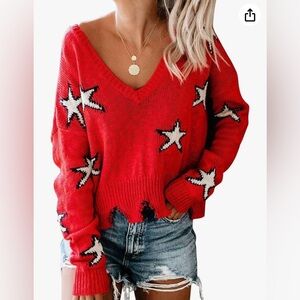 Blank Paige Pullover Sweater in Red